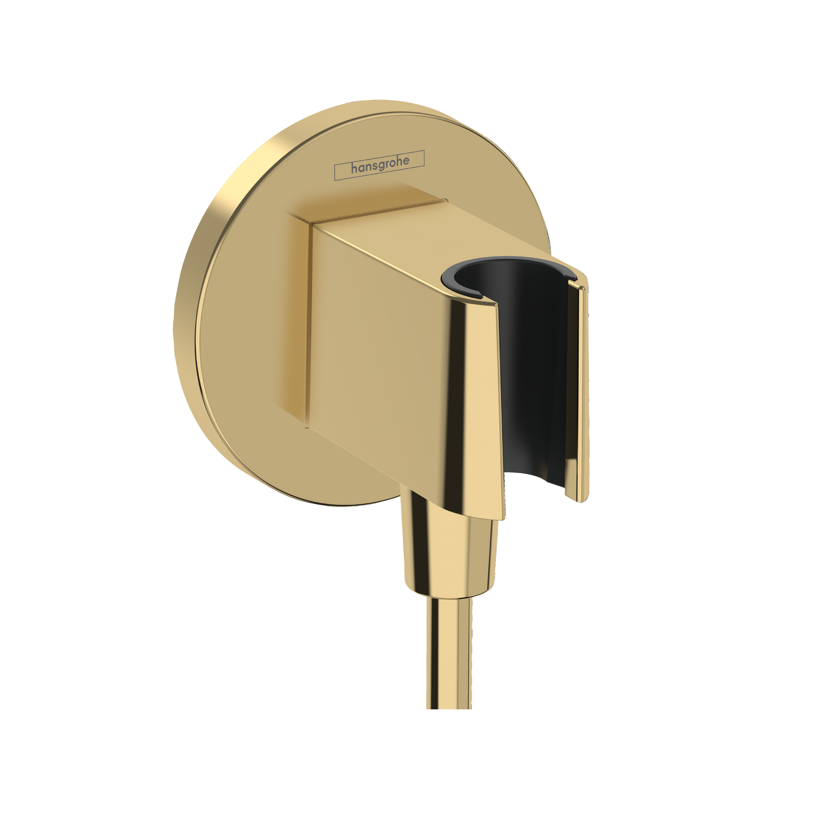 Hansgrohe FixFit S Round Polished Gold Optic priključak za crevo ručnog tuša sa držačem ručnog tuša sa nepovratnim ventilom 26888990