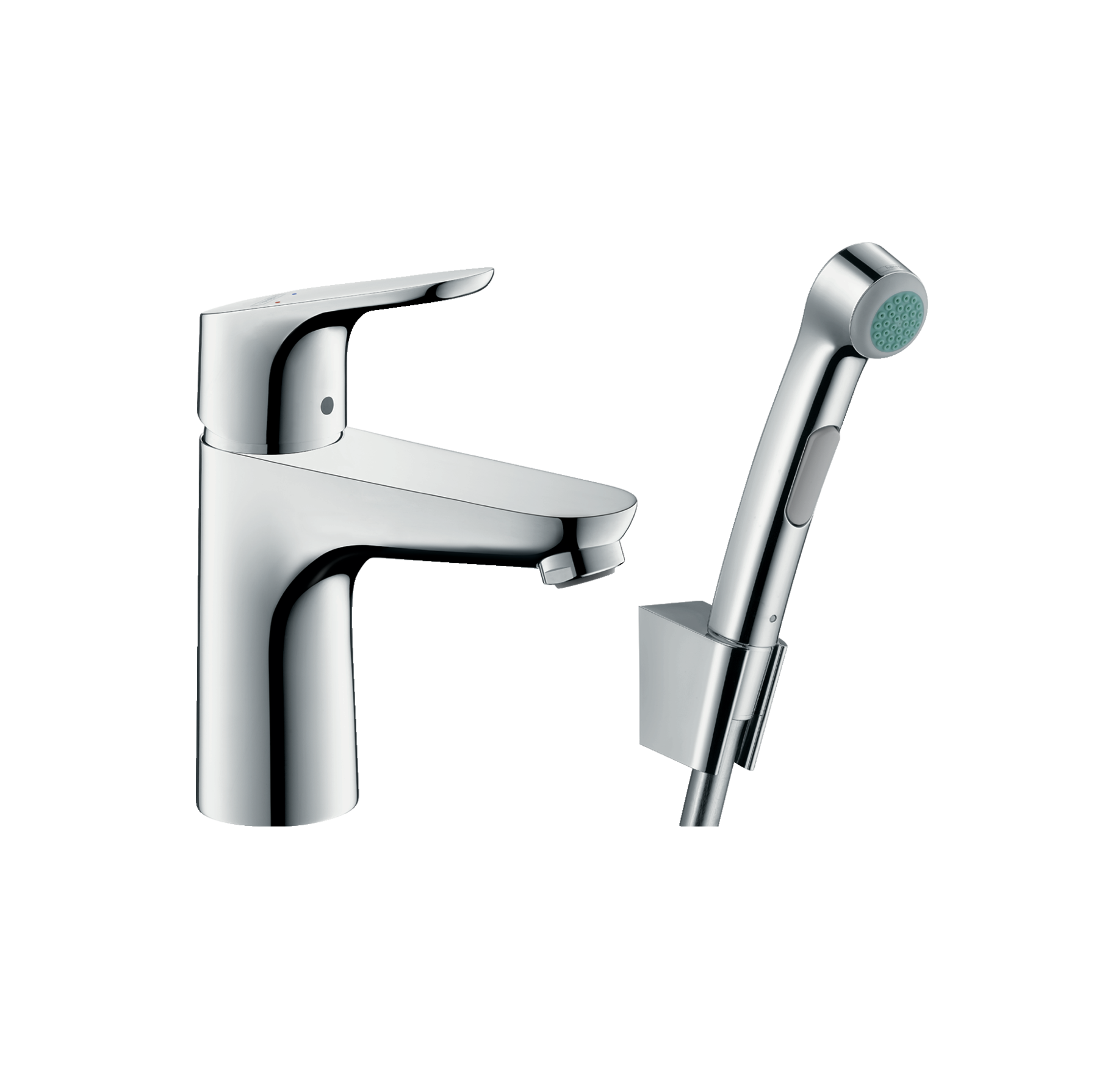 Hansgrohe Focus 100 Chrome baterija (slavina) za umivaonik sa higijenskim tuš setom 31927000