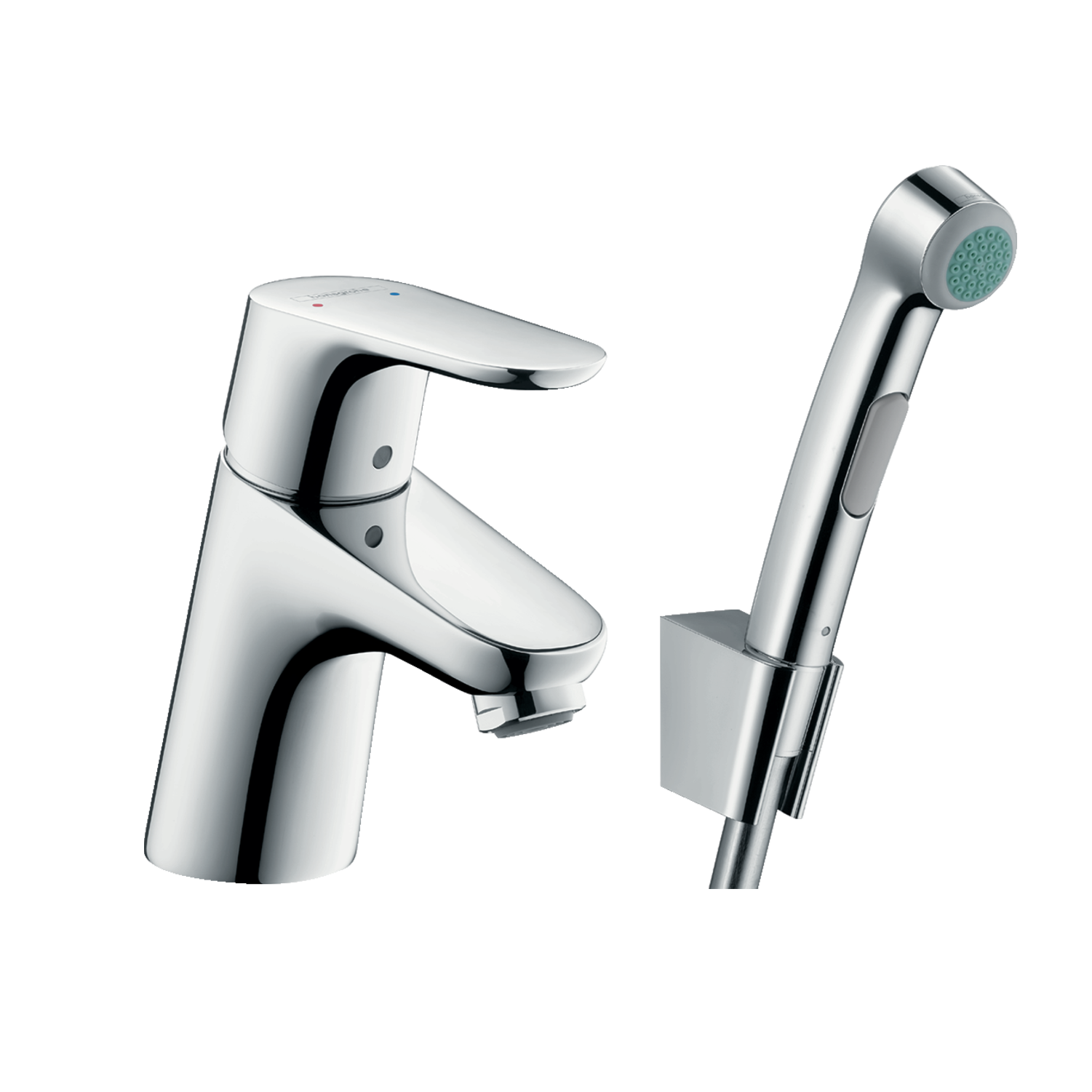 Hansgrohe Focus 70 Chrome baterija (slavina) za umivaonik sa higijenskim tuš setom 31926000