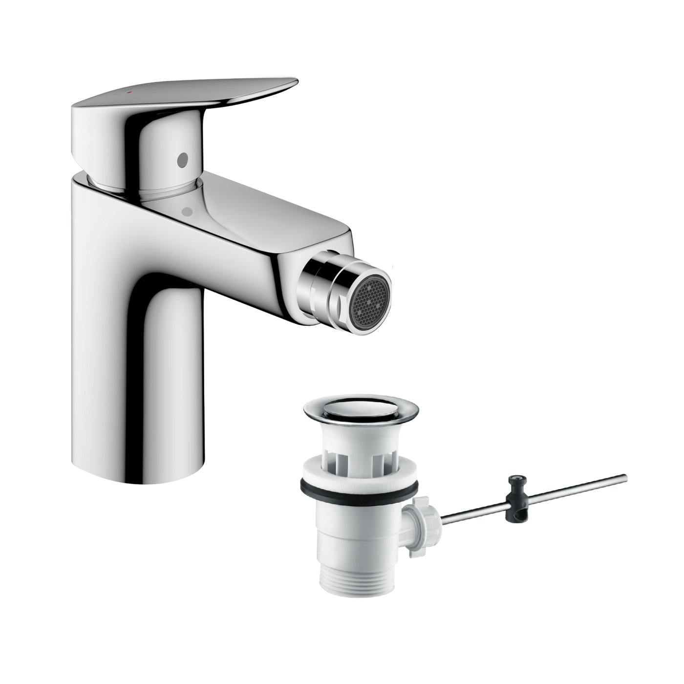 Hansgrohe Logis 100 Chrome baterija (slavina) za bide sa odlivnim ventilom sifona pop-up 71200000