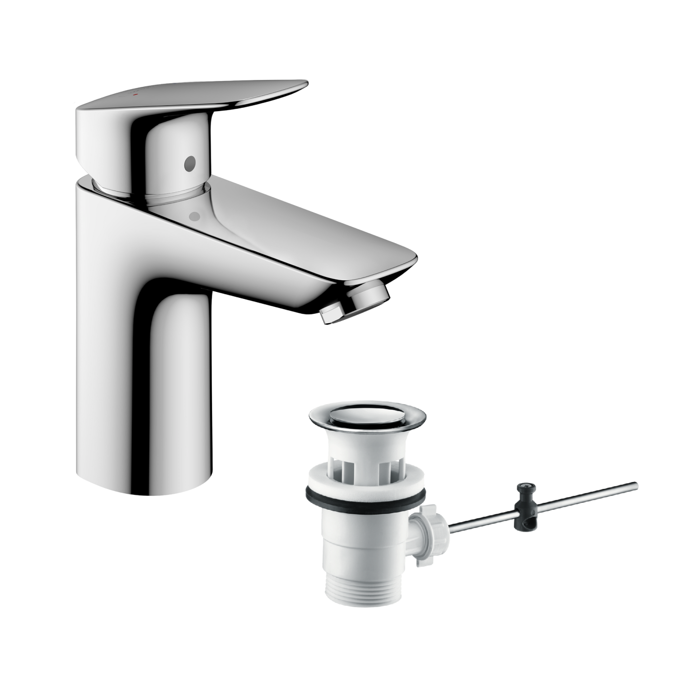  Hansgrohe Logis 100 Chrome baterija (slavina) za umivaonik sa odlivnim ventilom sifona pop-up 71100000