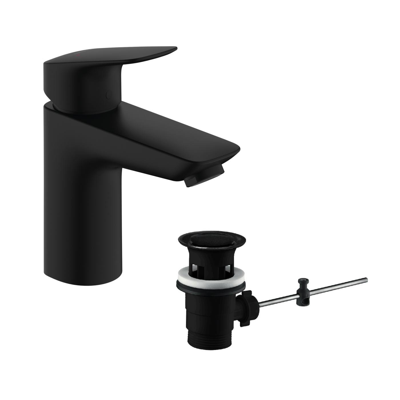  Hansgrohe Logis 100 Matt Black baterija (slavina) za umivaonik sa odlivnim ventilom sifona pop-up 71100670