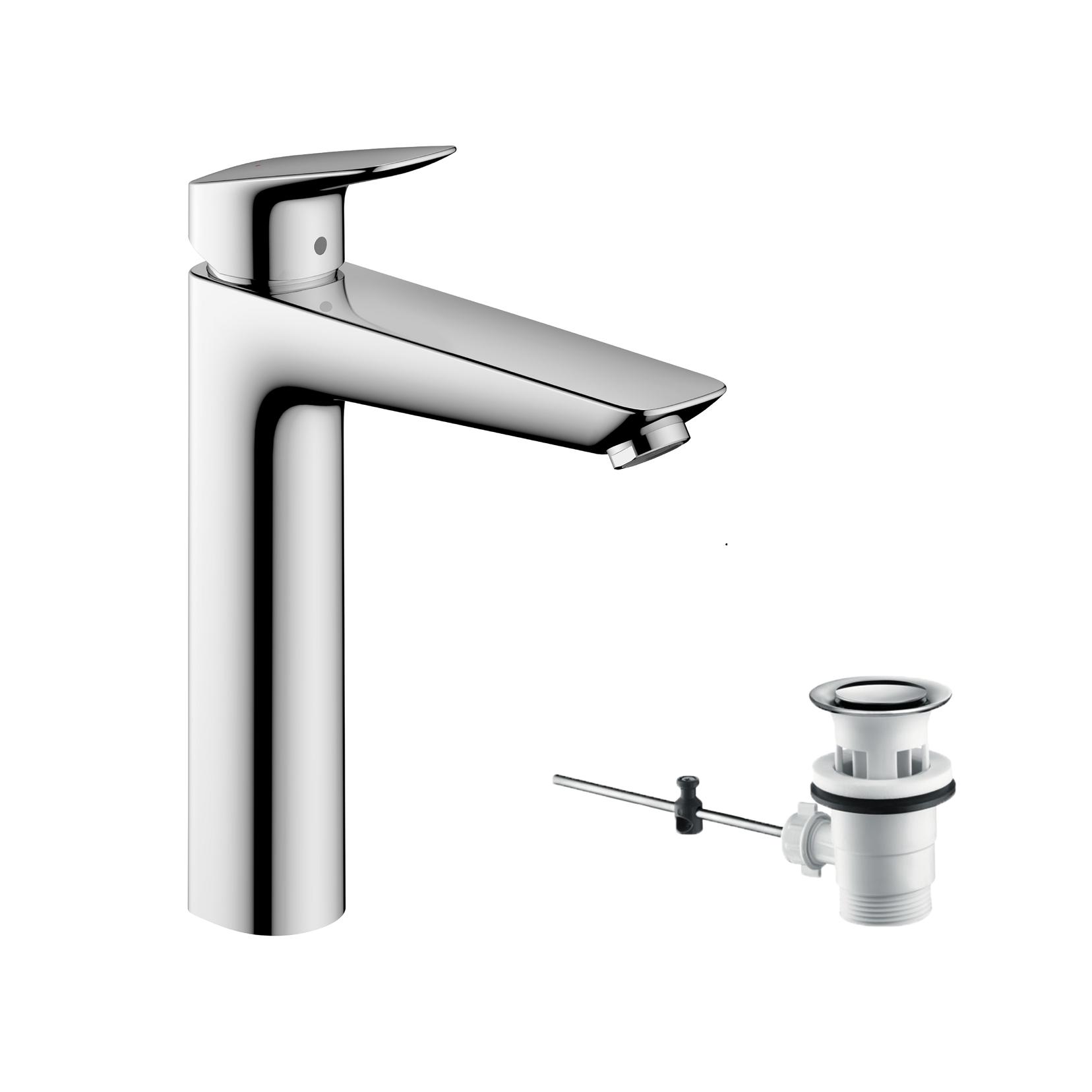 Hansgrohe Logis 190 Chrome baterija (slavina) za umivaonik sa odlivnim ventilom sifona pop-up 71090000