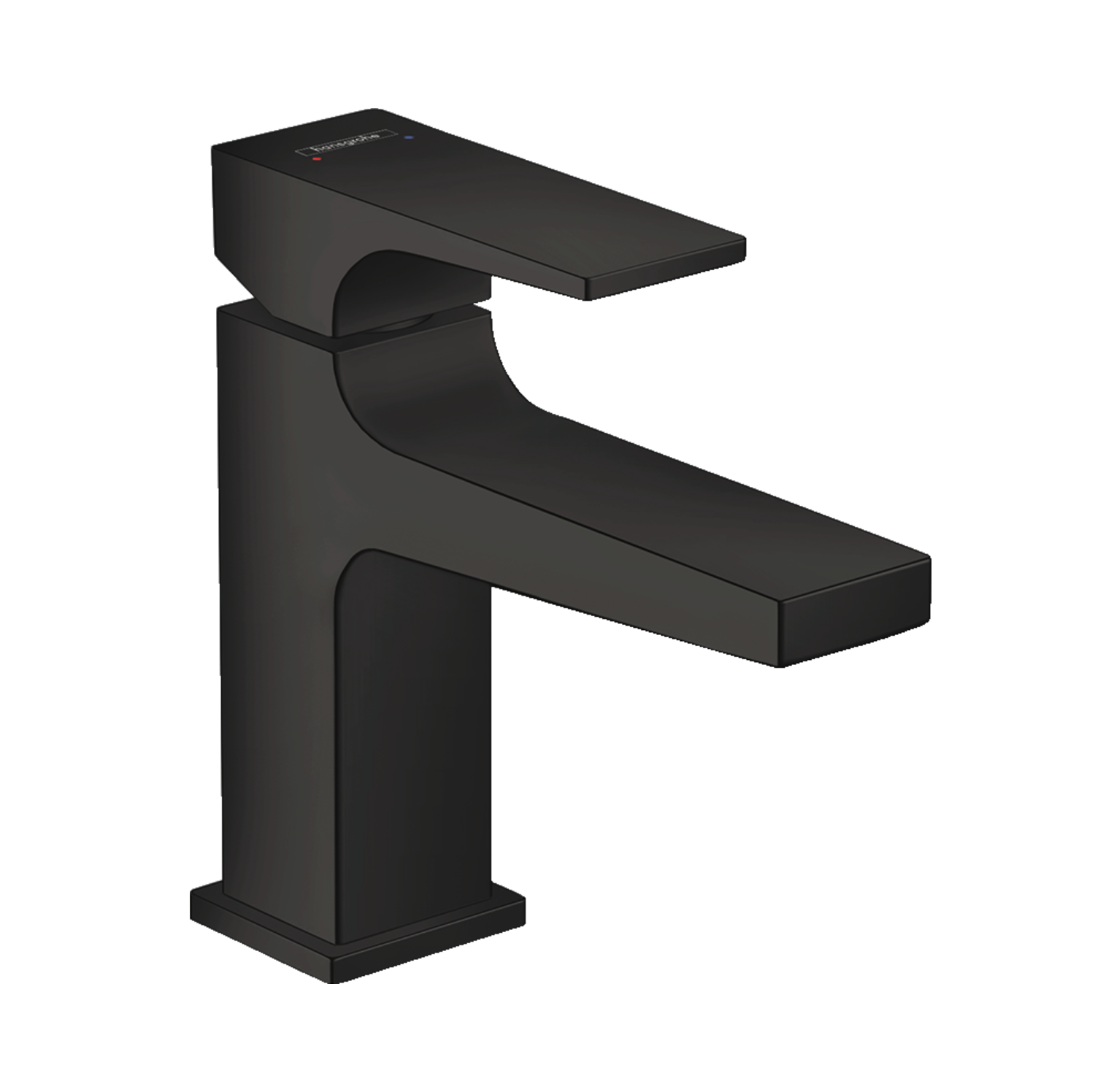 Hansgrohe Metropol 100 Matt Black Air Power EcoSmart baterija (slavina) za umivaonik sa odlivnim ventilom sifona push-open metalnim 32500670