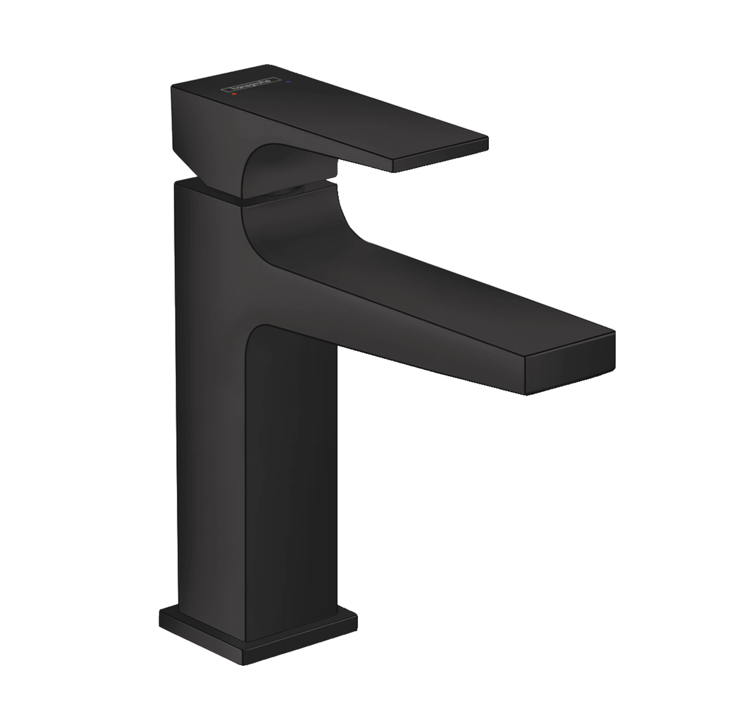 Hansgrohe Metropol 110 Matt Black Air Power EcoSmart baterija (slavina) za umivaonik sa odlivnim ventilom sifona push-open metalnim 32507670