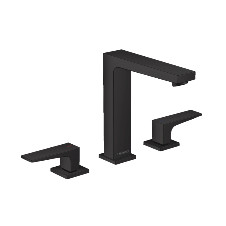Hansgrohe Metropol 160 Matt Black baterija (slavina) za umivaonik dvoručna sa odlivnim ventilom sifona push-open 32515670