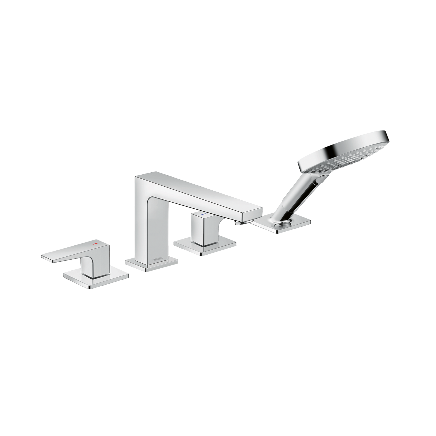 Hansgrohe Metropol Chrome baterija (slavina) za kadu dvoručna sa 4 otvora sa ručnim tušem RainDance Select S i držačem ručnog tuša 32553000