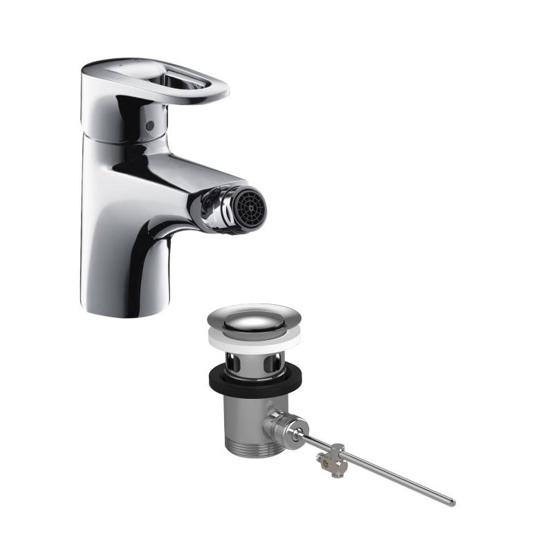 Hansgrohe Metropol E Chrome baterija (slavina) za bide sa odlivnim ventilom sifona pop-up 14272000