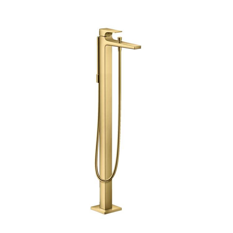 Hansgrohe Metropol Polished Gold Optic baterija (slavina) za kadu podna sa ručnim tušem, držačem ručnog tuša i crevom 32532990