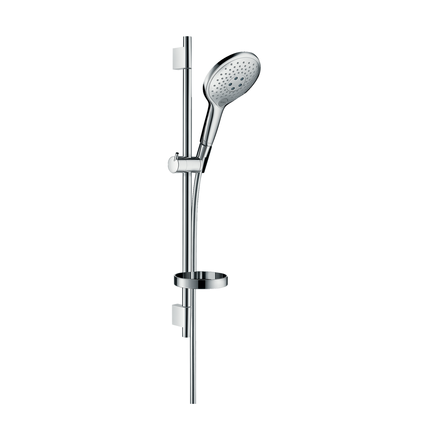 Hansgrohe Raindance Select S 150 Chrome: tuš set: usponska šipka, ručni tuš, Isiflex crevo za tuš i držač sapuna 27802000
