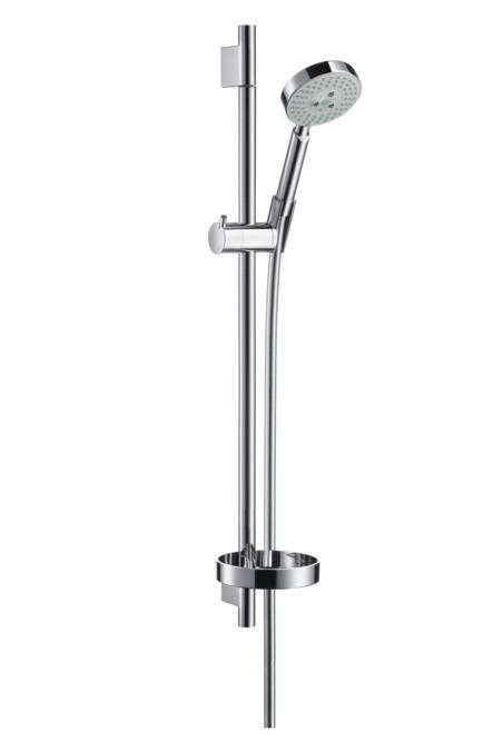Hansgrohe Raindance S 100 Chrome tuš set: ručni tuš sa 3 mlaza, Isiflex'B 1600 crevo za tuš i usponska šipka sa kliznim držačem i policom 27882000
