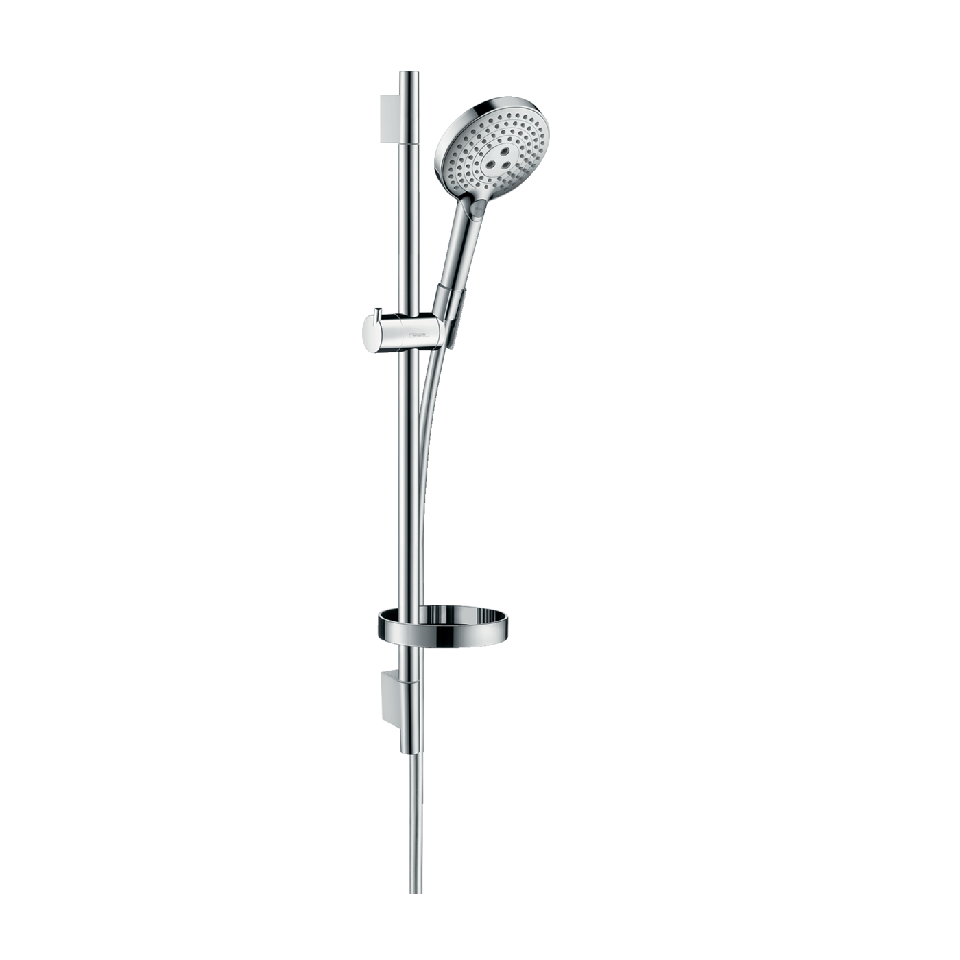 Hansgrohe Raindance Select S 120 Chrome tuš set: ručni tuš sa 3 mlaza, Isiflex 1600 crevo za tuš i usponska šipka sa kliznim držačem i policom 26630000