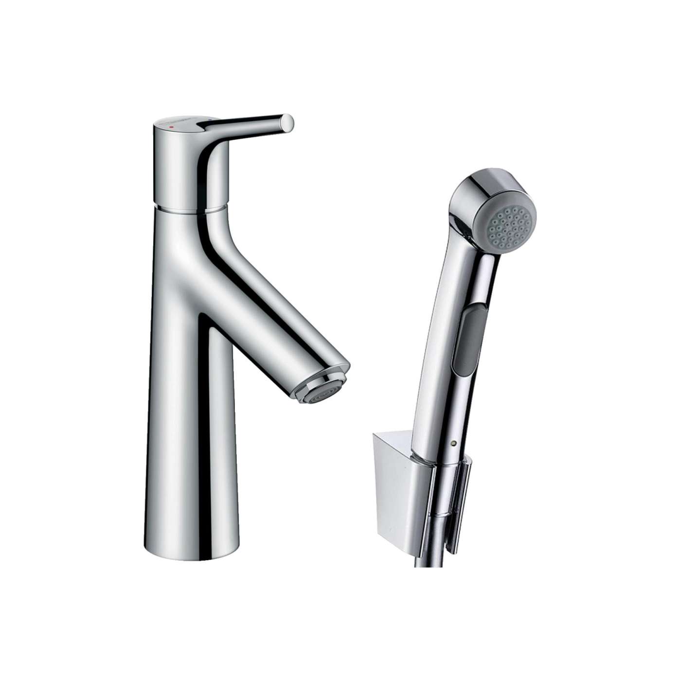 Hansgrohe Talis S Chrome baterija (slavina) za umivaonik sa higijenskim tuš setom i odlivnim ventilom sifona push-open 72290000