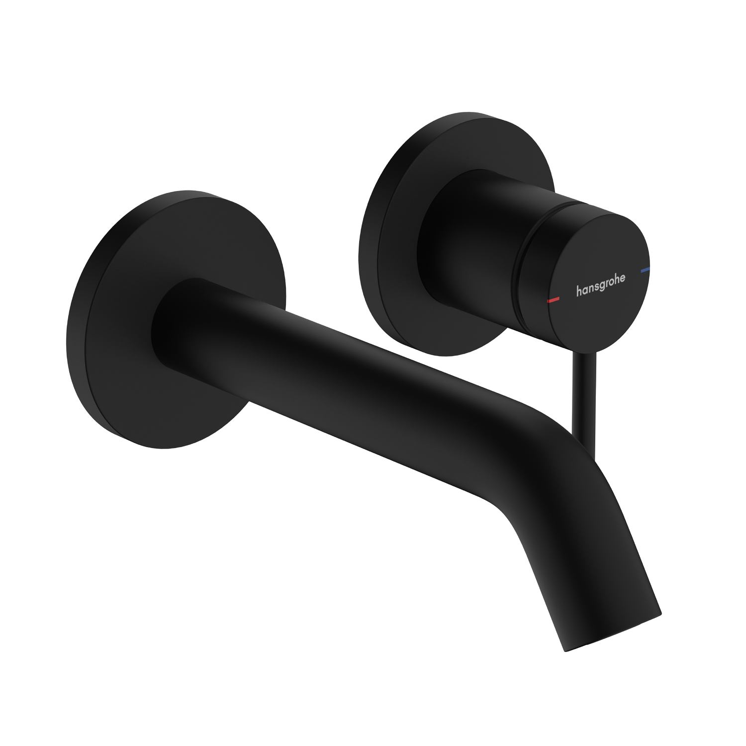 Hansgrohe Tecturis S 165 EcoSmart+ Matt Black baterija (slavina) za umivaonik zidna sa odlivnim ventilom sifona nezatvorivim 73350670