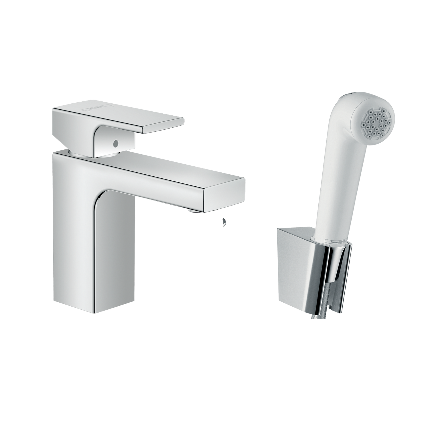Hansgrohe Vernis Shape 100 Chrome baterija (slavina) za umivaonik sa higijenskim tuš setom sa 2 mlaza 71216000