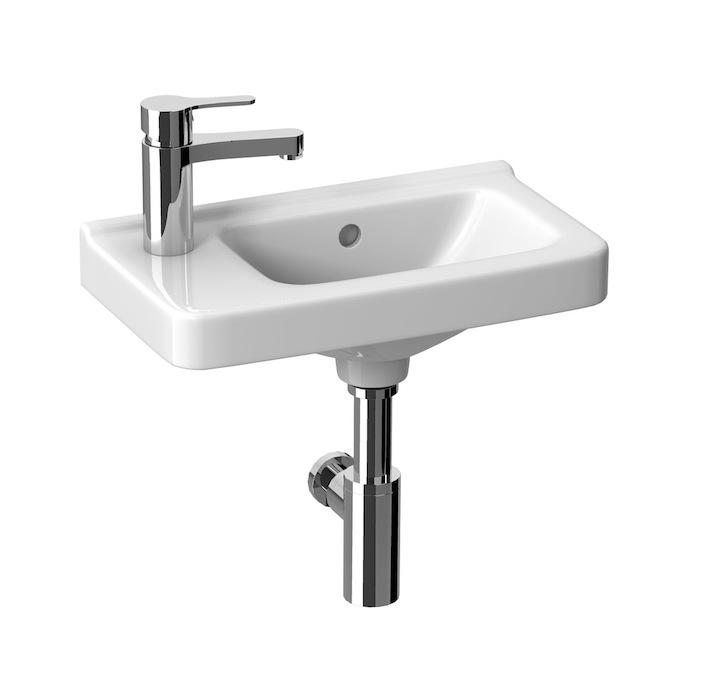 Jika Cubito Pure White umivaonik (lavabo) 450x250x50 sa rupom za bateriju levo i sa prelivom 8.1142.3.000.105.1