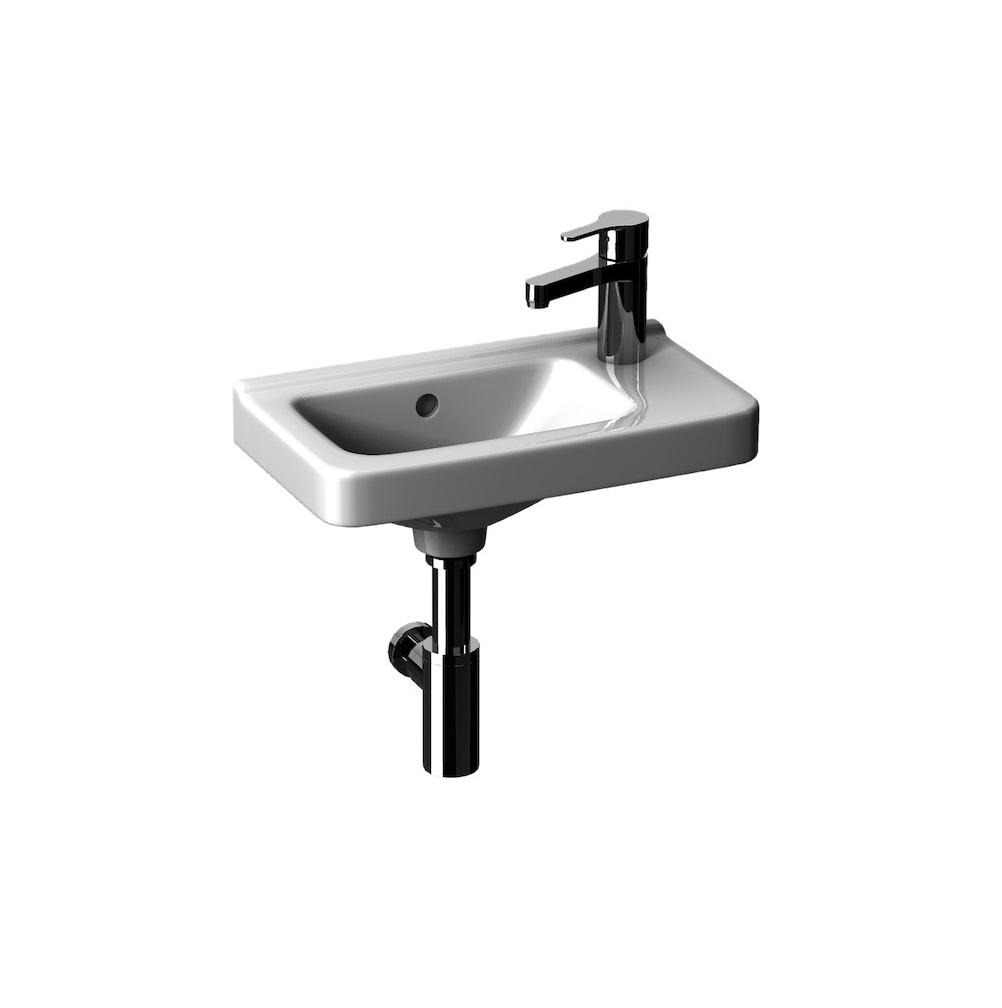 Jika Cubito Pure White umivaonik (lavabo) 45x25x16 konzolni sa rupom za bateriju desno i sa prelivom 8.1142.4.000.106.1