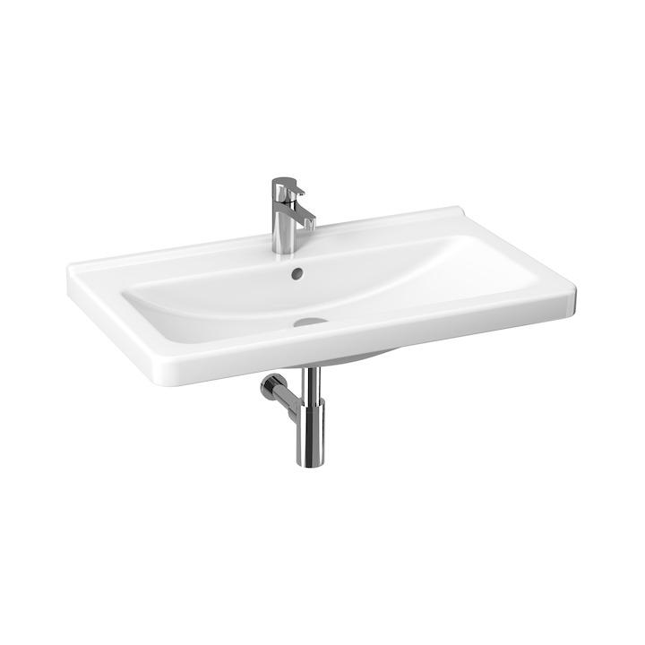 Jika Cubito Pure White umivaonik (lavabo) 850x485x50 konzolni sa rupom za bateriju i sa prelivom 8.1042.6.000.104.1 