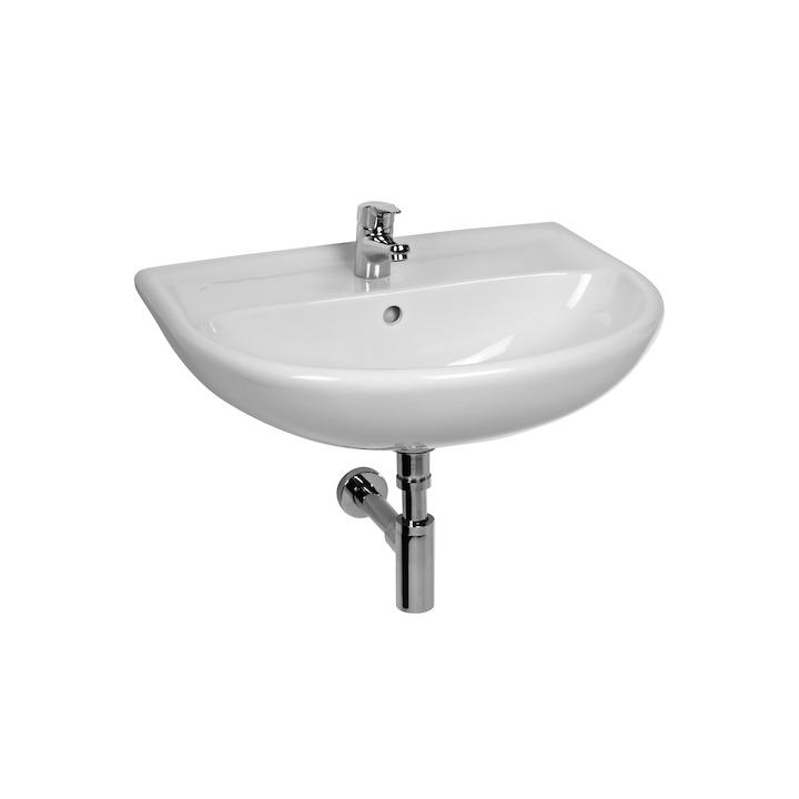 Jika Lyra Plus White umivaonik (lavabo) 50x41x18,5 sa rupom za bateriju i sa prelivom 8.1438.1.000.104.1