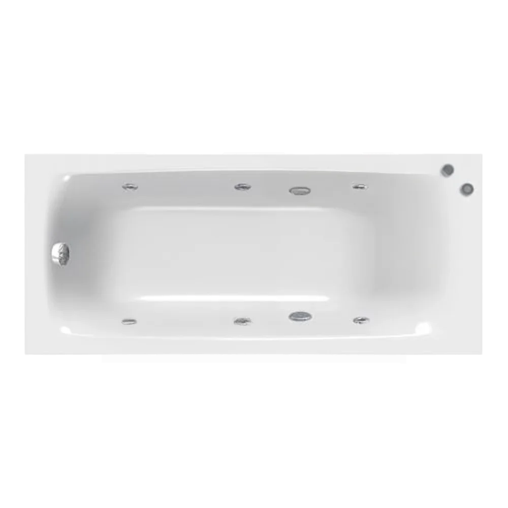 Kolpa San Evelin White 170x75x61,5 hidromasažna kada za kupanje četvrtasta ugaona ugradna od sanitarnog akrila sa odlivom i prelivom Ø52mm, oblogama i postoljem 576480