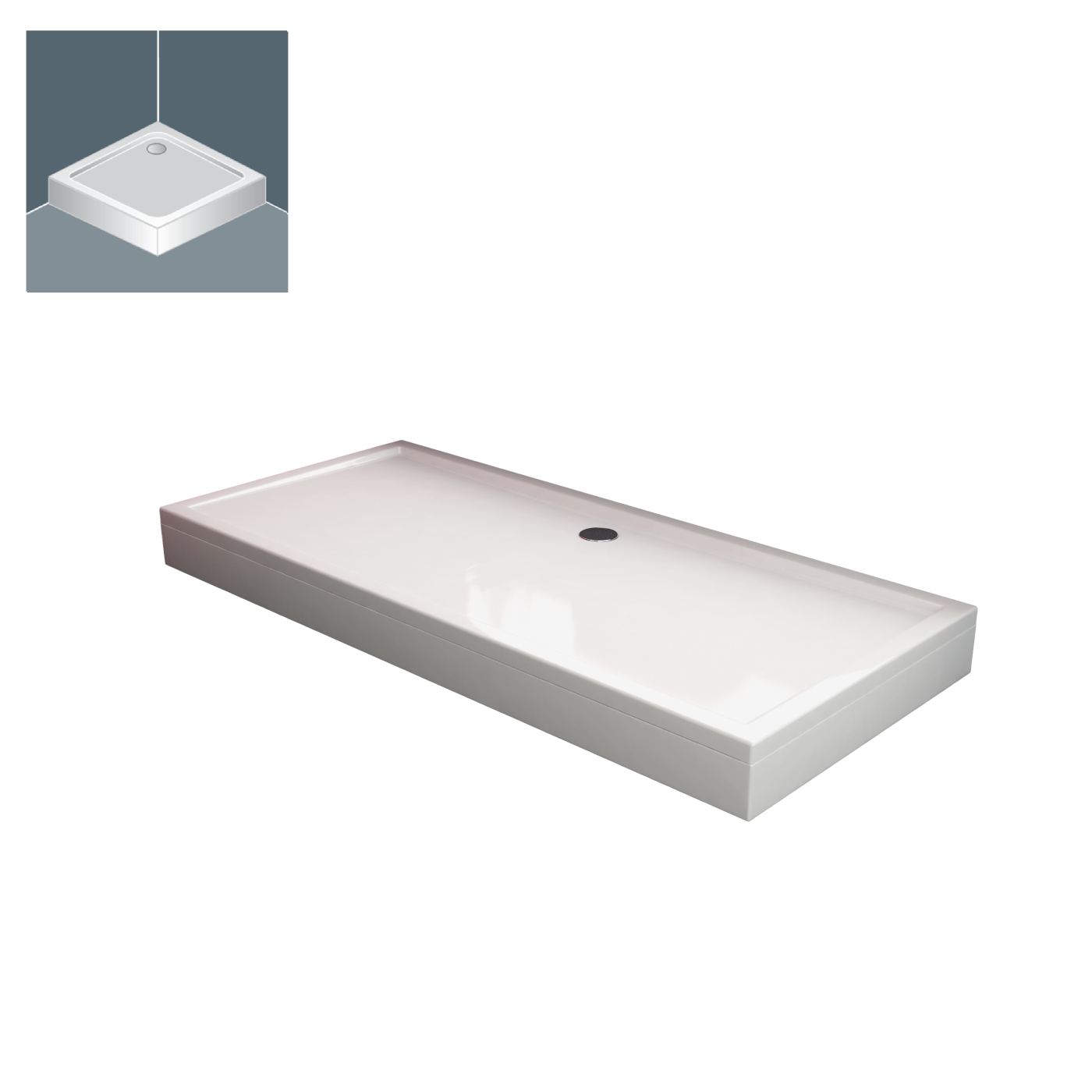 Kolpa San Flamenco White 80x180x15.5 tuš kada četvrtasta ugradna od sanitarnog akrila sa oblogom i postoljem sa odlivom Ø90mm 534750