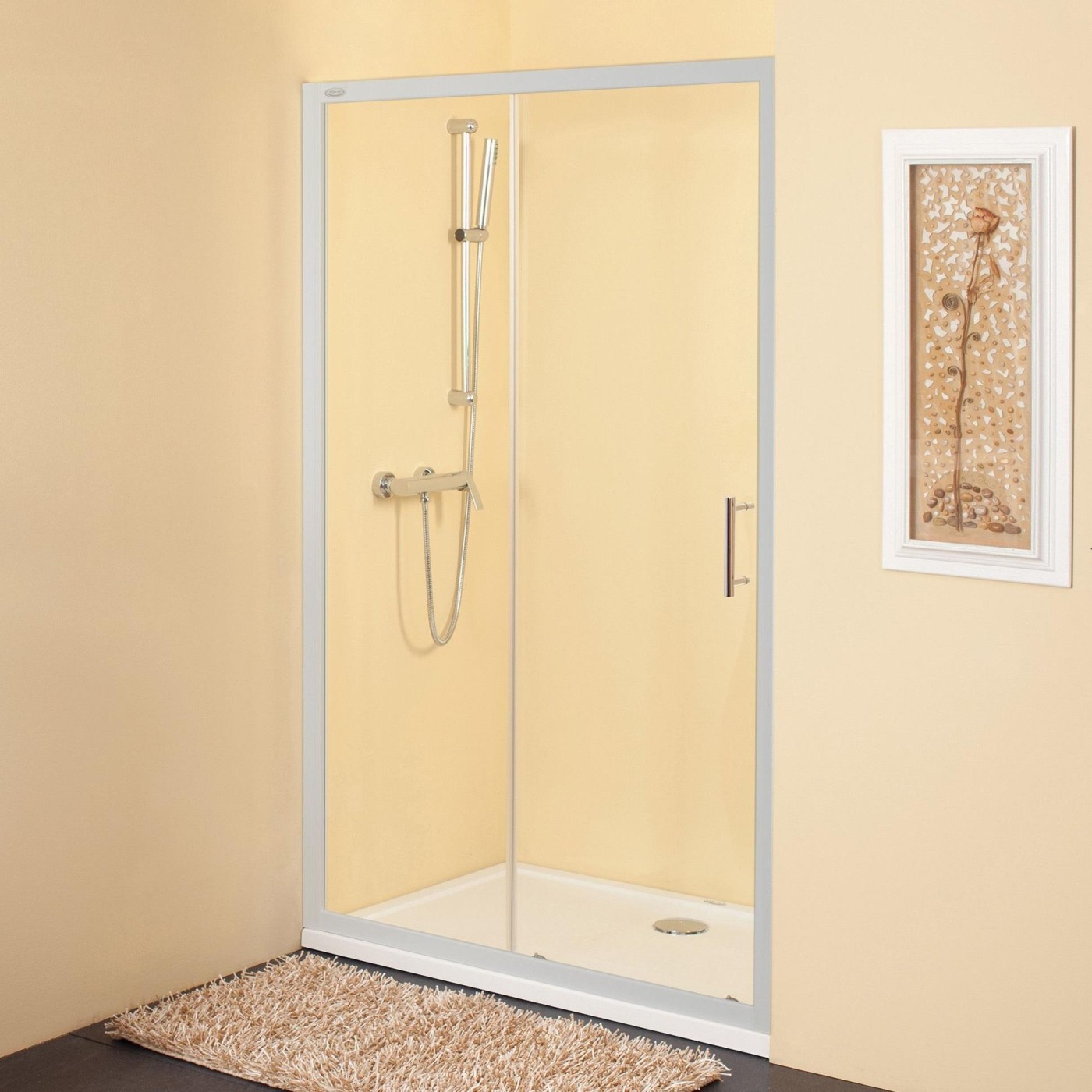 Kolpa San SQ Line 110 Chrome tuš vrata samostojeća dvodelna visine 1900mm sa kaljenim providnim staklom debljine 5/6mm 511620