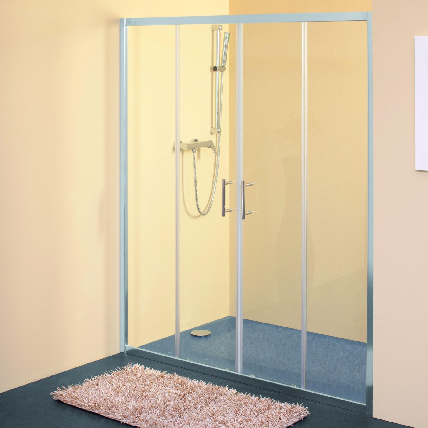 Kolpa San SQ Line 140 Chrome tuš vrata samostojeća četvorodelna visine 1900mm sa kaljenim providnim staklom debljine 5/6mm 511740