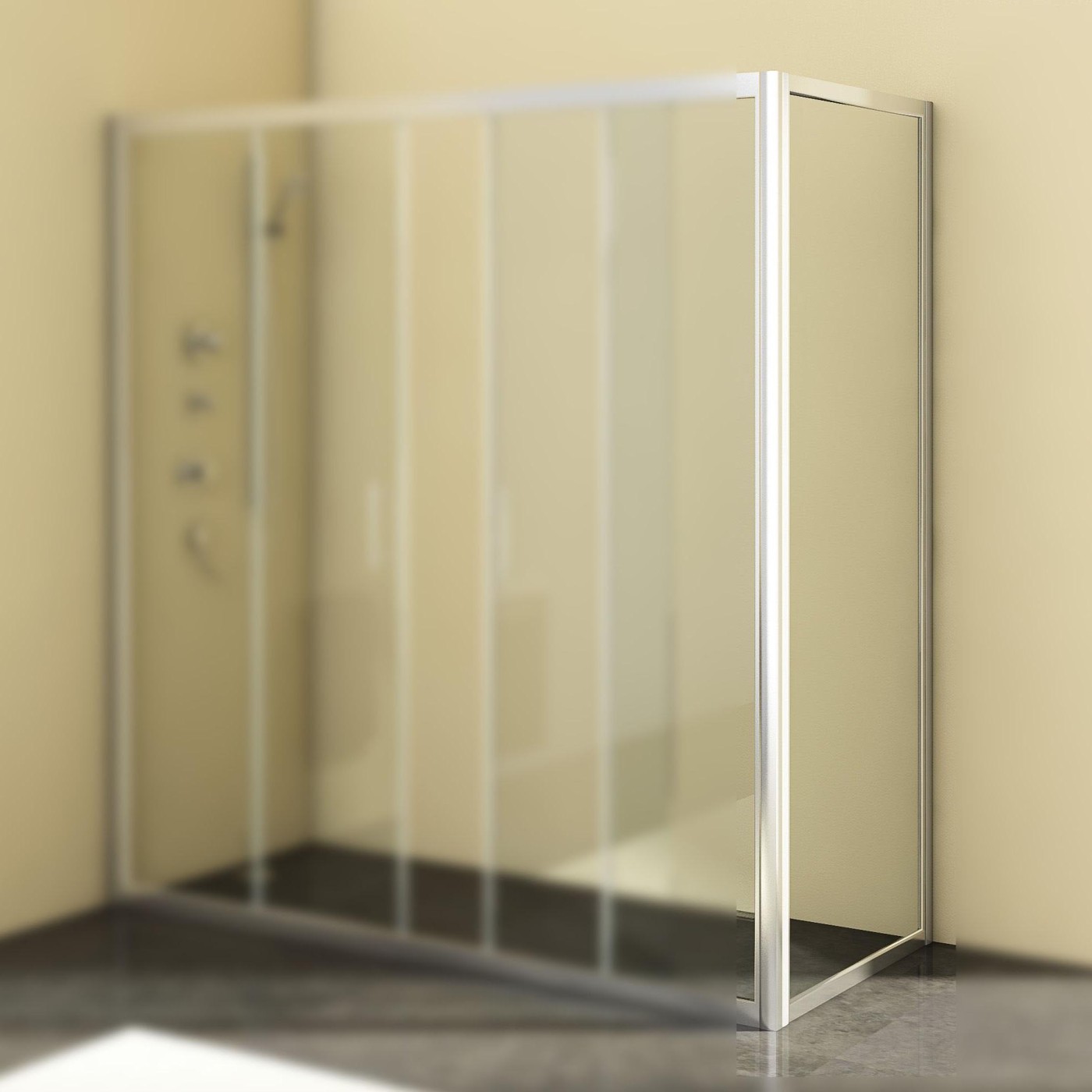 Kolpa San SQ Line 75 Chrome fiksni panel visine 1900mm sa kaljenim providnim staklom debljine 5mm 527600