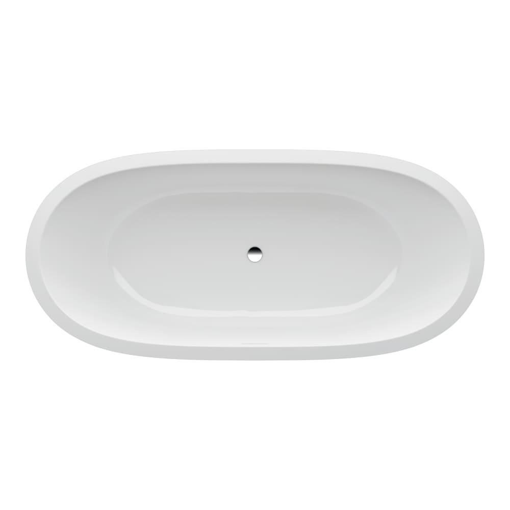 Laufen Il Bagno Alessi White kada 178x82x47,2 ovalnog oblika, ugradna sa centralnim izrezom prelivom i click-clack ovodnim ventilom 2.4597.1.000.000.1
