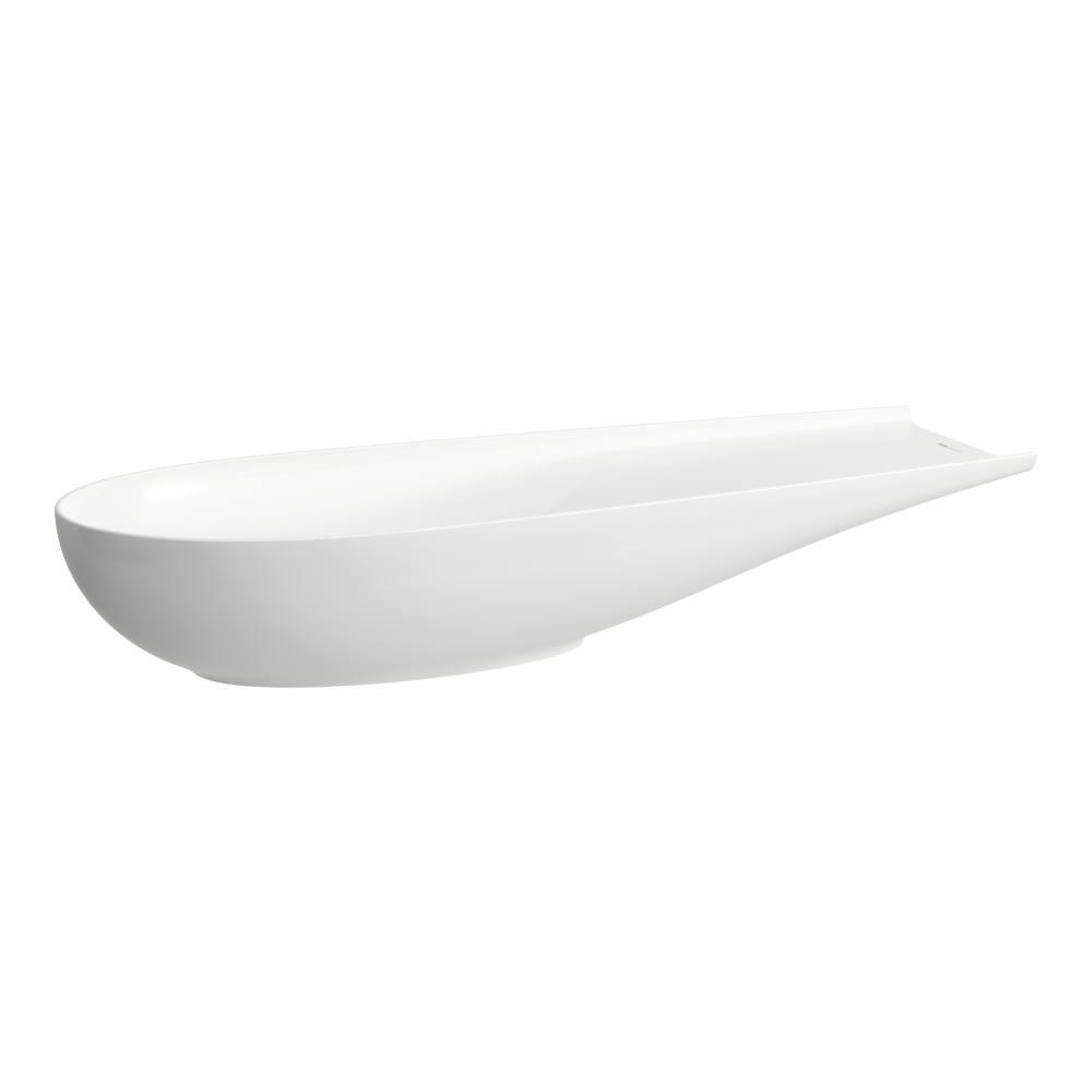 Laufen Il Bagno Alessi White LCC umivaonik (lavabo) 100x38x17 nadgradni, ovalnog oblika sa desnim ili levim zaravnjenjem i keramickim odvodnim ventilom sifona nezatvorivim sa Saphireramik poklopcem 8.1897.4.400.112.1