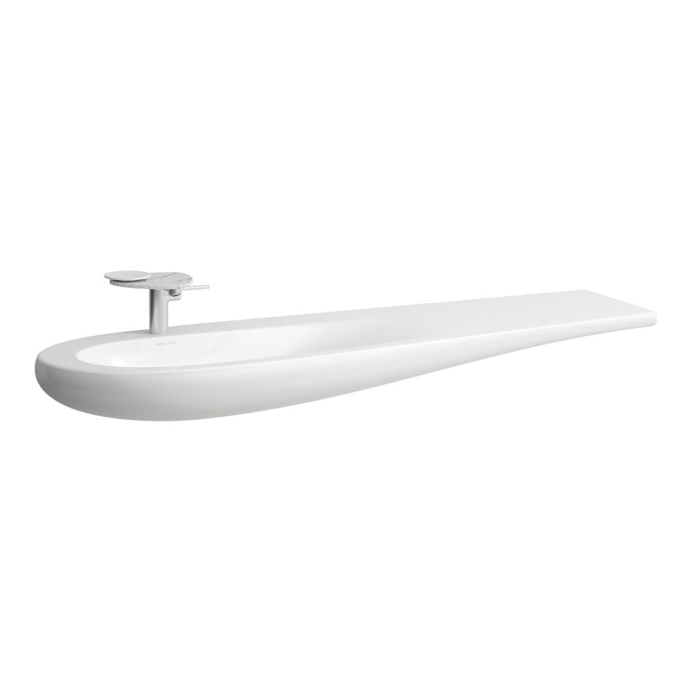 Laufen Il Bagno Alessi White LCC umivaonik (lavabo) 120x50x16,5 konzolni sa desnim zaravnjenjem i keramičkim poklopcem odlivnog ventila sifona nezatvorivim 8.1497.1.400.109.1