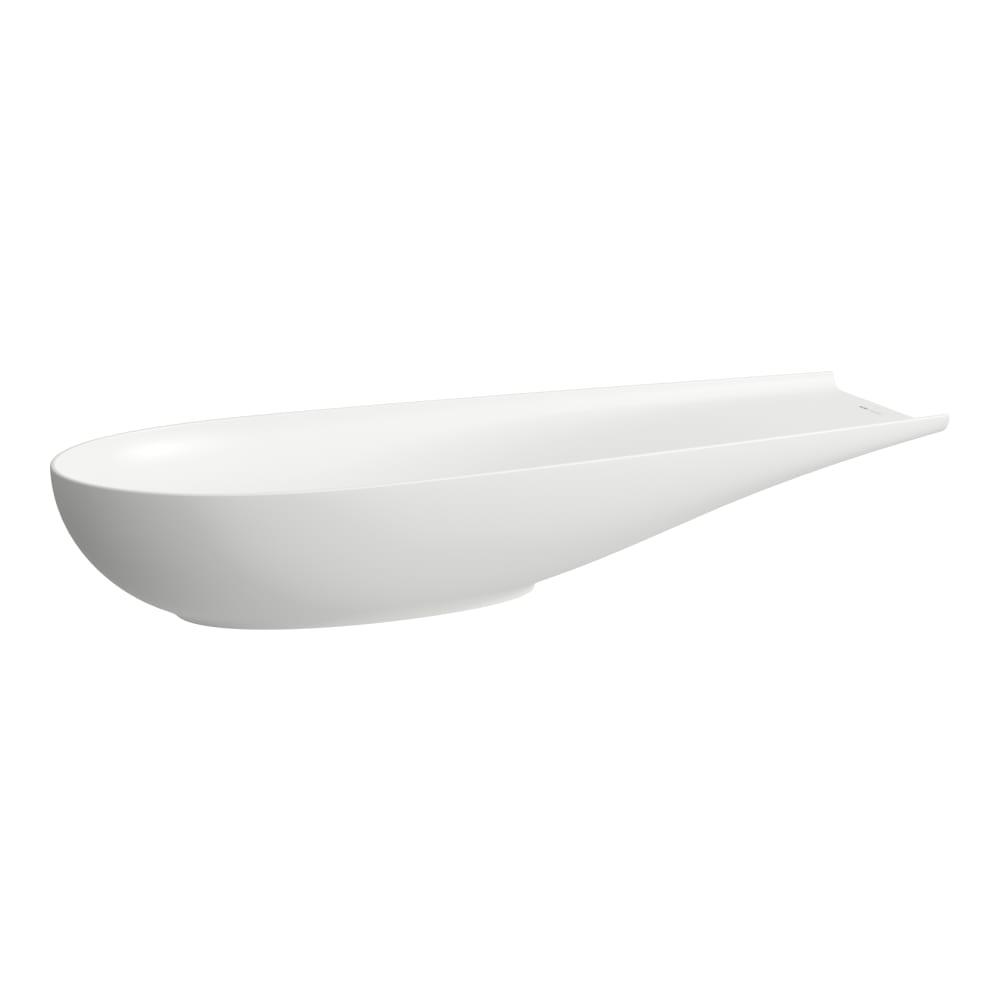 Laufen Il Bagno Alessi White Matt umivaonik (lavabo) 100x38x17 nadgradni, ovalnog oblika sa desnim ili levim zaravnjenjem i keramickim odvodnim ventilom sifona nezatvorivim sa Saphireramik poklopcem 8.1897.4.757.112.1