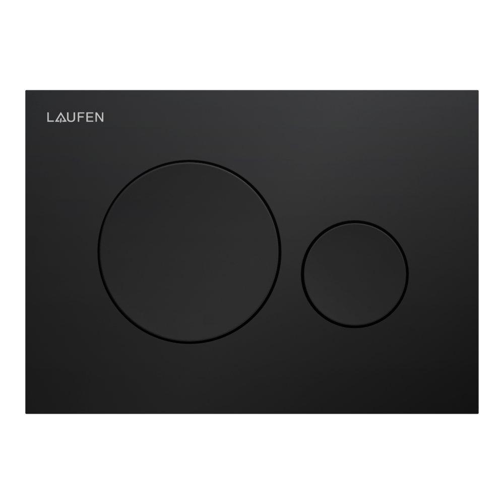 Laufen Ineo Moon DualFlush Matt Black taster za ugradne vodokotliće dvokoličinski sa okruglom tipkom debljine 6mm 9.0011.4.716.000.1