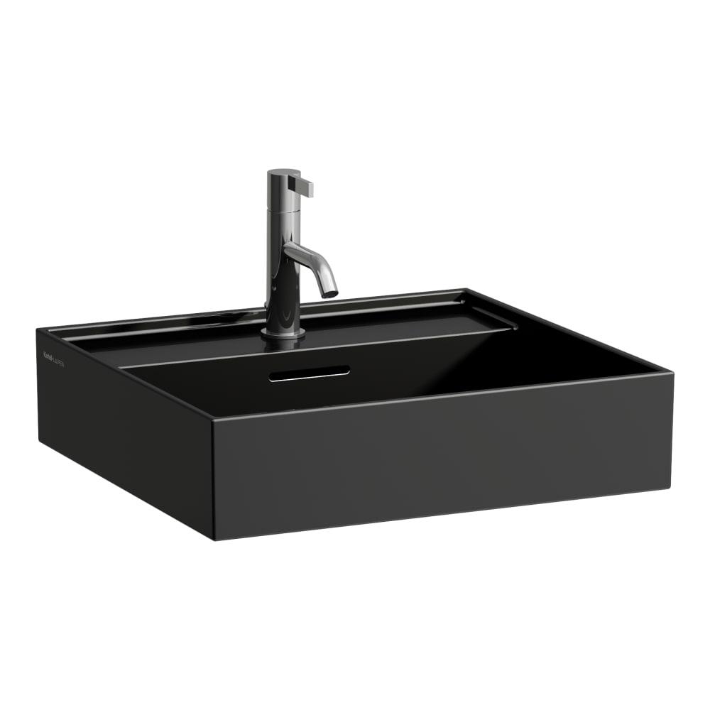 Laufen Kartell Black Glossy umivaonik (lavabo) 50x46x14,5 konzolni i nadgradni sa rupom za bateriju i prelivom 8.1033.2.020.104.1