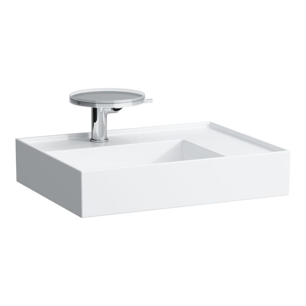 Laufen Kartell White umivaonik (lavabo) 60x46x12 konzolni i nadgradni sa rupom za bateriju, desnim zaravnjenjem i integrisanim odvodom 8.1033.4.000.111.1