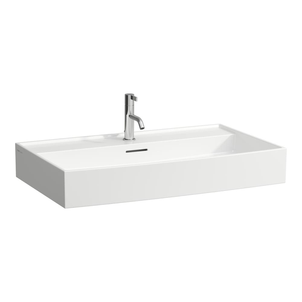 Laufen Kartell White umivaonik (lavabo) 80x46x12 konzolni i nadgradni sa rupom za bateriju i prelivom 8.1033.6.000.104.1