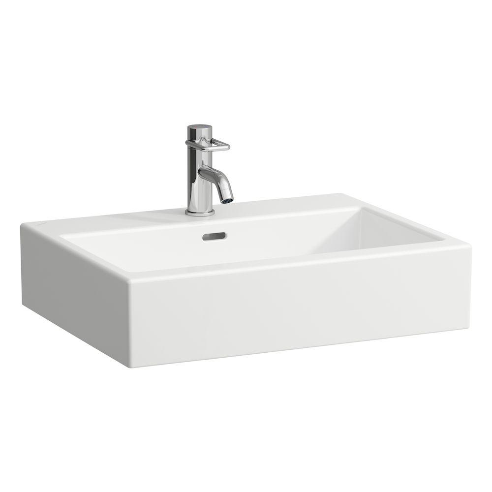 Laufen Living City White umivaonik (lavabo) 60x46x14 konzolni i nadgradni sa rupom za bateriju i prelivom 8.1743.4.000.104.1
