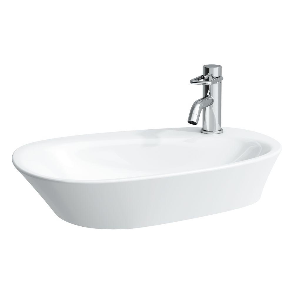 Laufen Palomba White umivaonik (lavabo) 60x40x13 nadgradni sa rupom za bateriju desno i sa prelivom 8.1680.3.000.104.1