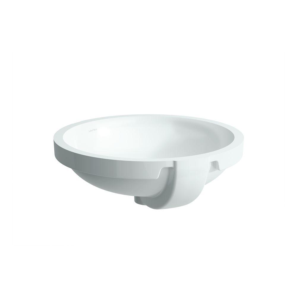Laufen Pro B White umivaonik (lavabo) 46,5x47x17 podgradni okrugli sa prelivom 8.1896.1.000.109.1