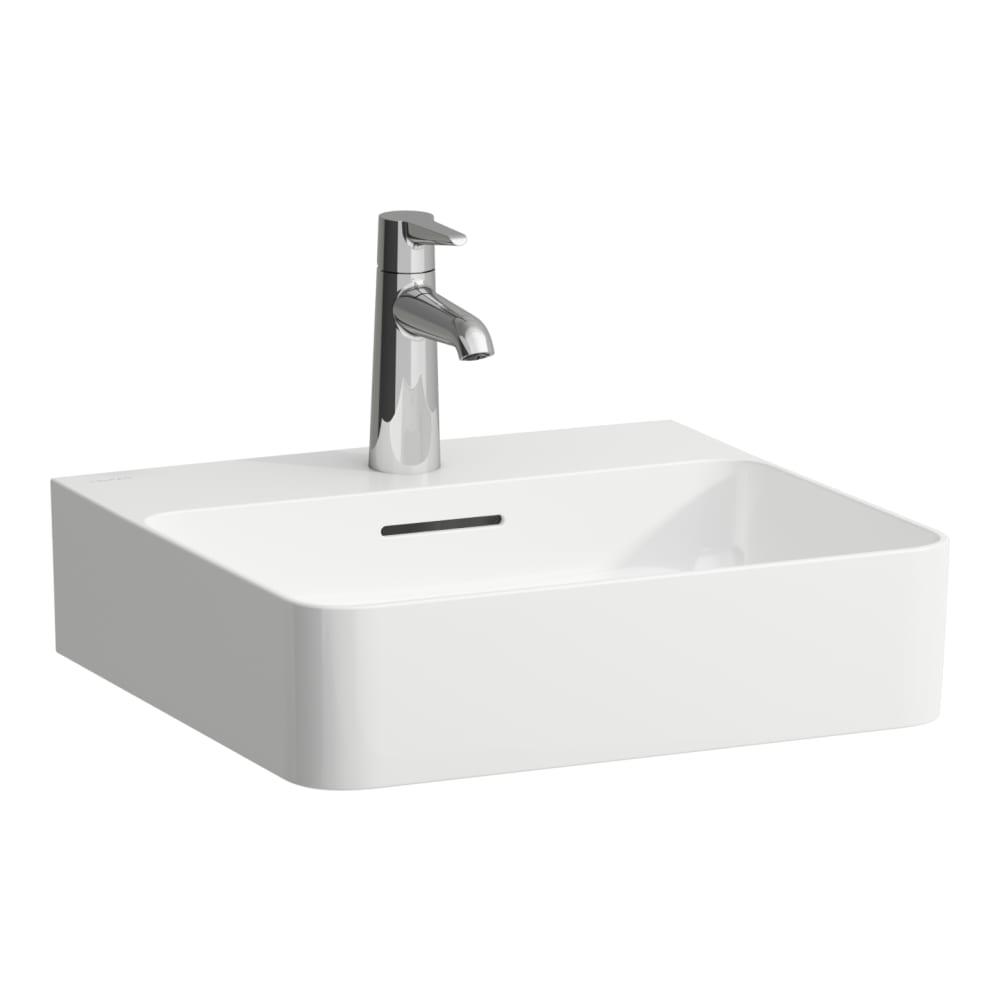 Laufen Val White umivaonik (lavabo) 45x42x15,5 konzolni sa rupom za bateriju i prelivom 8.1528.1.000.104.1