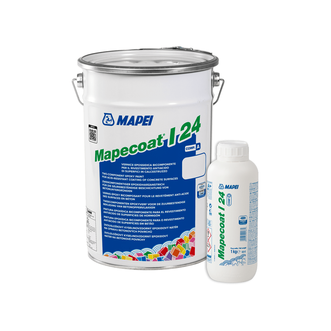 Mapei Mapecoat I 24 Neutral 5kg dvokomponentna epoksidna boja za kiselo-otporno i netoksično premazivanje betonskih površina pogodna za kontakt sa pitkom vodom (0,6kg/m<sup>2</sup>)