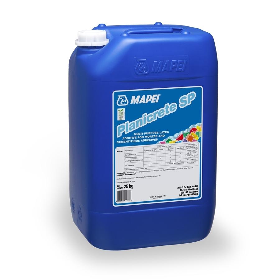 Mapei Planicrete 25kg aditiv za maltere za poboljšanje prianjanja i oplemenjivanje mehaničkih svojstava na bazi lateks sintetičke smole (oko 0,35kg/m<sup>2</sup> za SN vezu i 50-80kg/m<sup>3</sup> cementa)