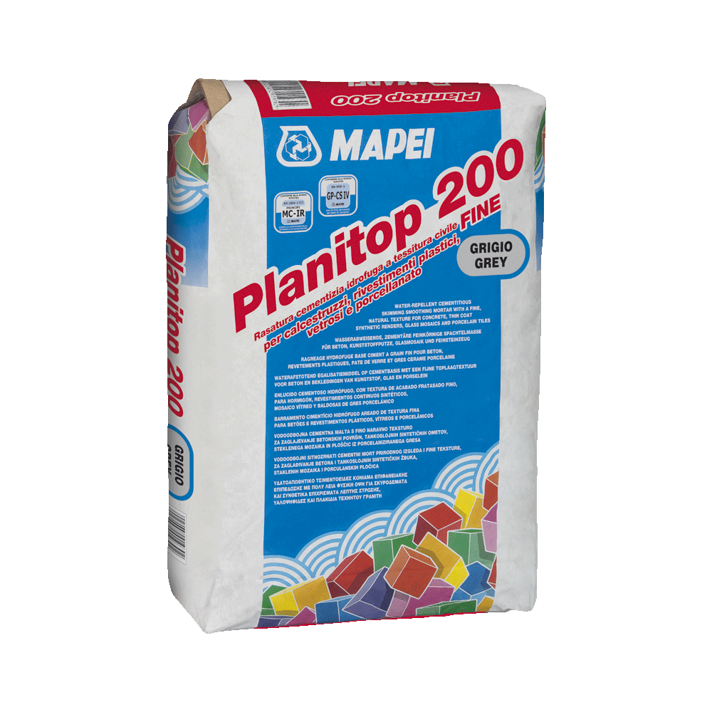 Mapei Planitop 200 Grey 25kg cementni reparaturni malter vodoodbojni za debljine 1 - 3mm po sloju sivi (1,3kg/m<sup>2</sup>/mm)