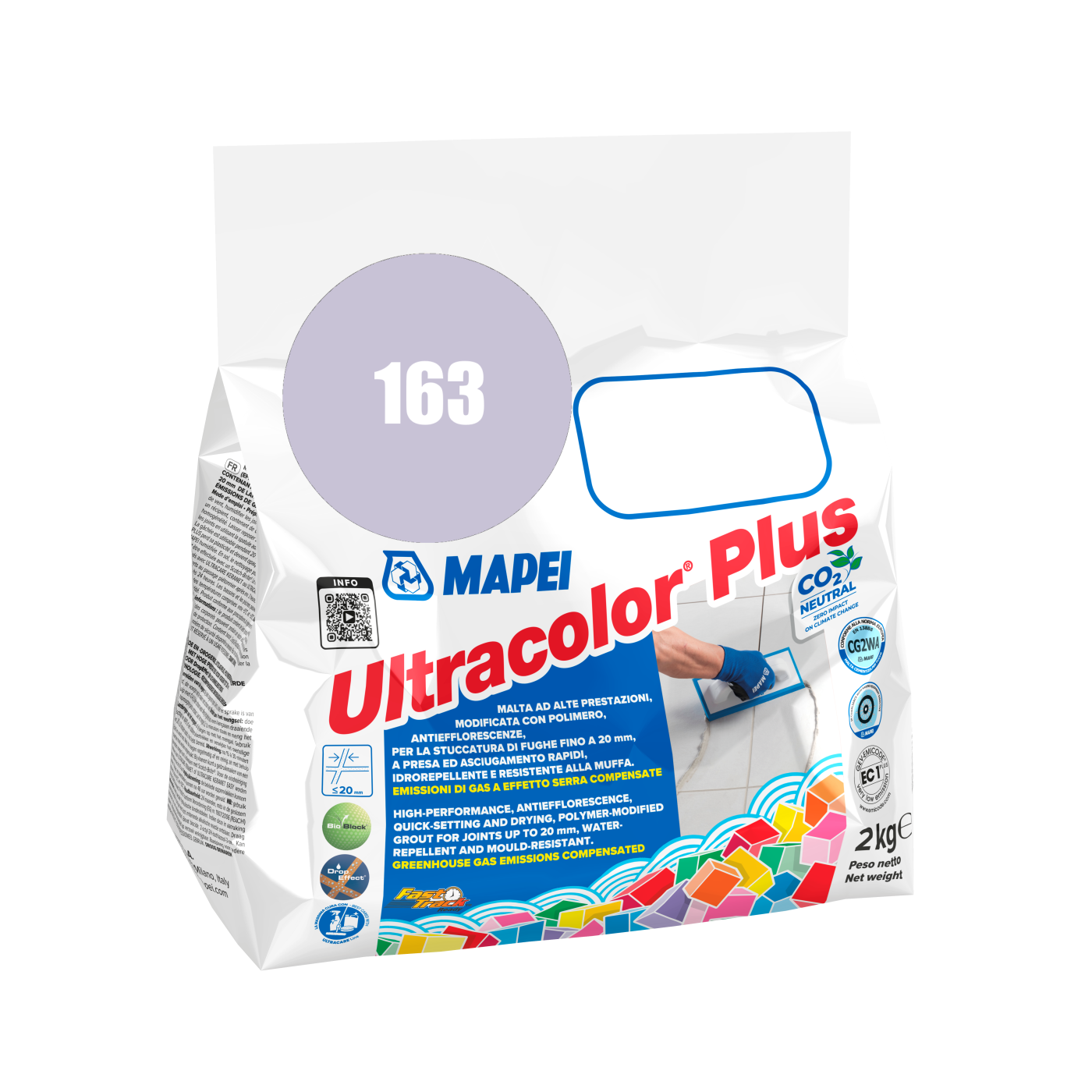 Mapei UltraColor Plus (163) Light Lilac - svetlolila 2kg cementna masa za fugovanje brzovezujuća i brzosušeća, vodoodbojna, otporna na buđ i iscvetavanje soli za fuge do 20mm