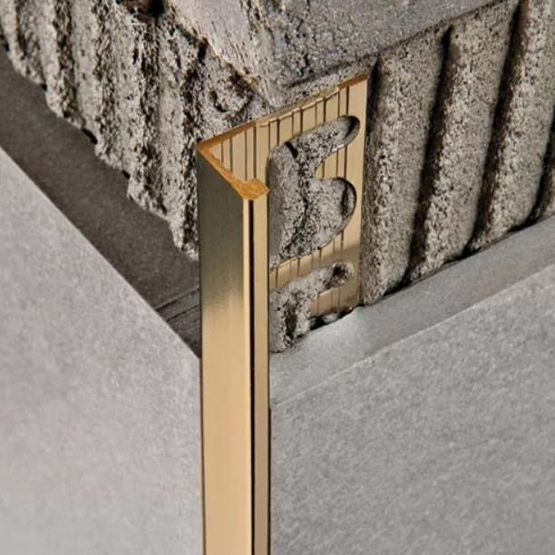 Progress Profiles Proterminal 10,0mm Polished Gold PTBO100 lajsna (profil) ugaona aluminijumska za pločice dužine 2,7m u termofoliji