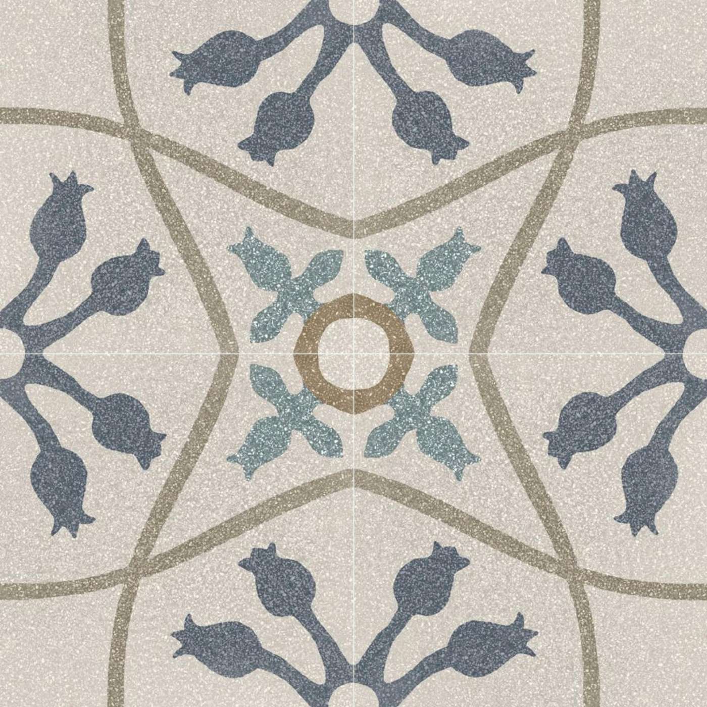 Ragno Abitare Decor Bianco, Fango, Azzurro R630 20x20 Tappeto 2 pločica