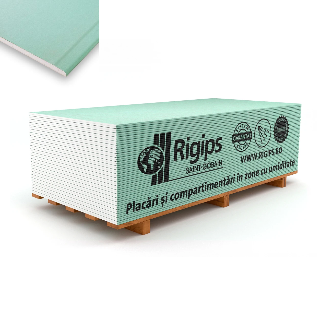 Rigips RBI (H2) 125x200 12,5mm gips-karton ploča (GKP) vlagootporna zelena 2.500 140.000