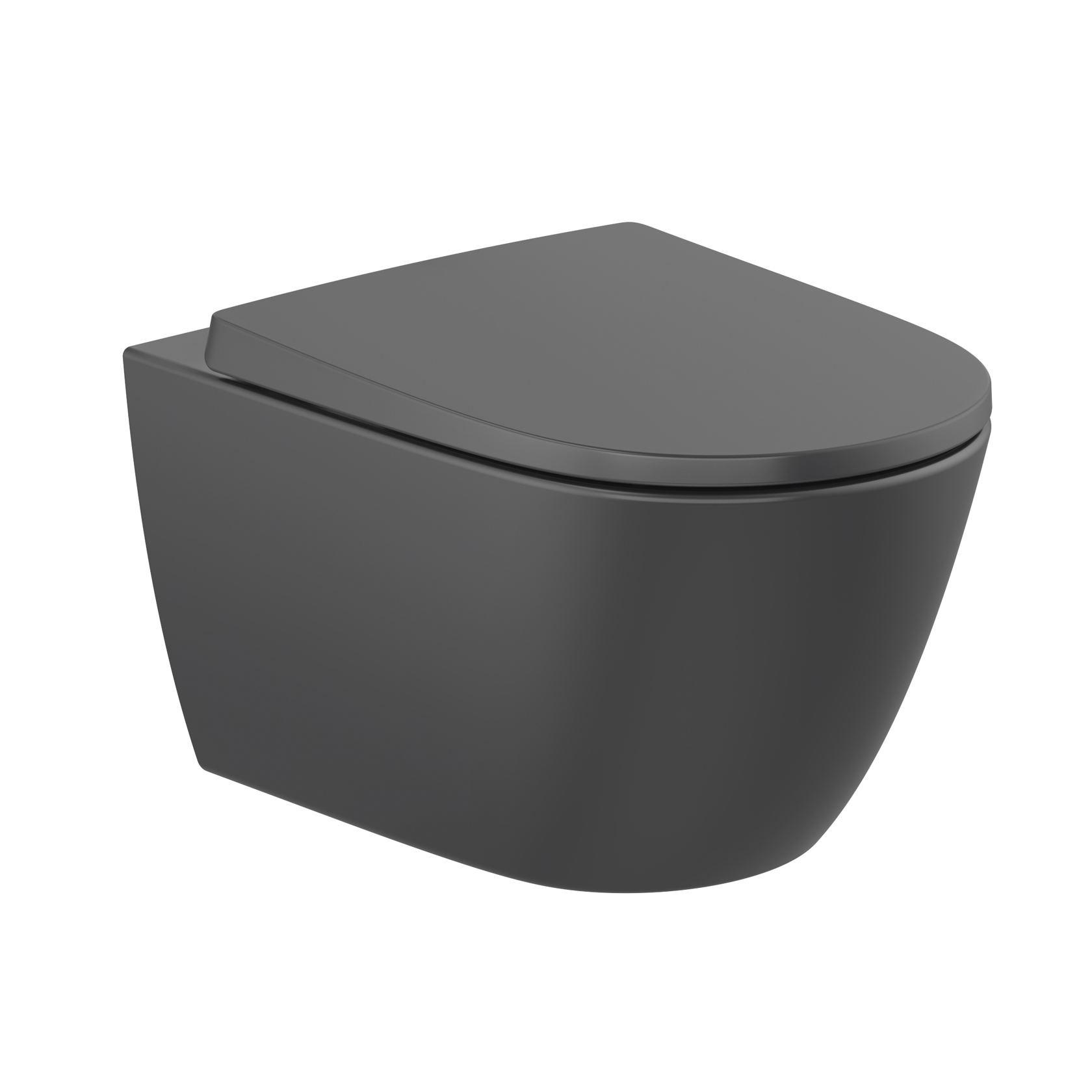Roca Ona Rimless Matt Black WC šolja 36x53x35 konzolna ovalna A346687080
