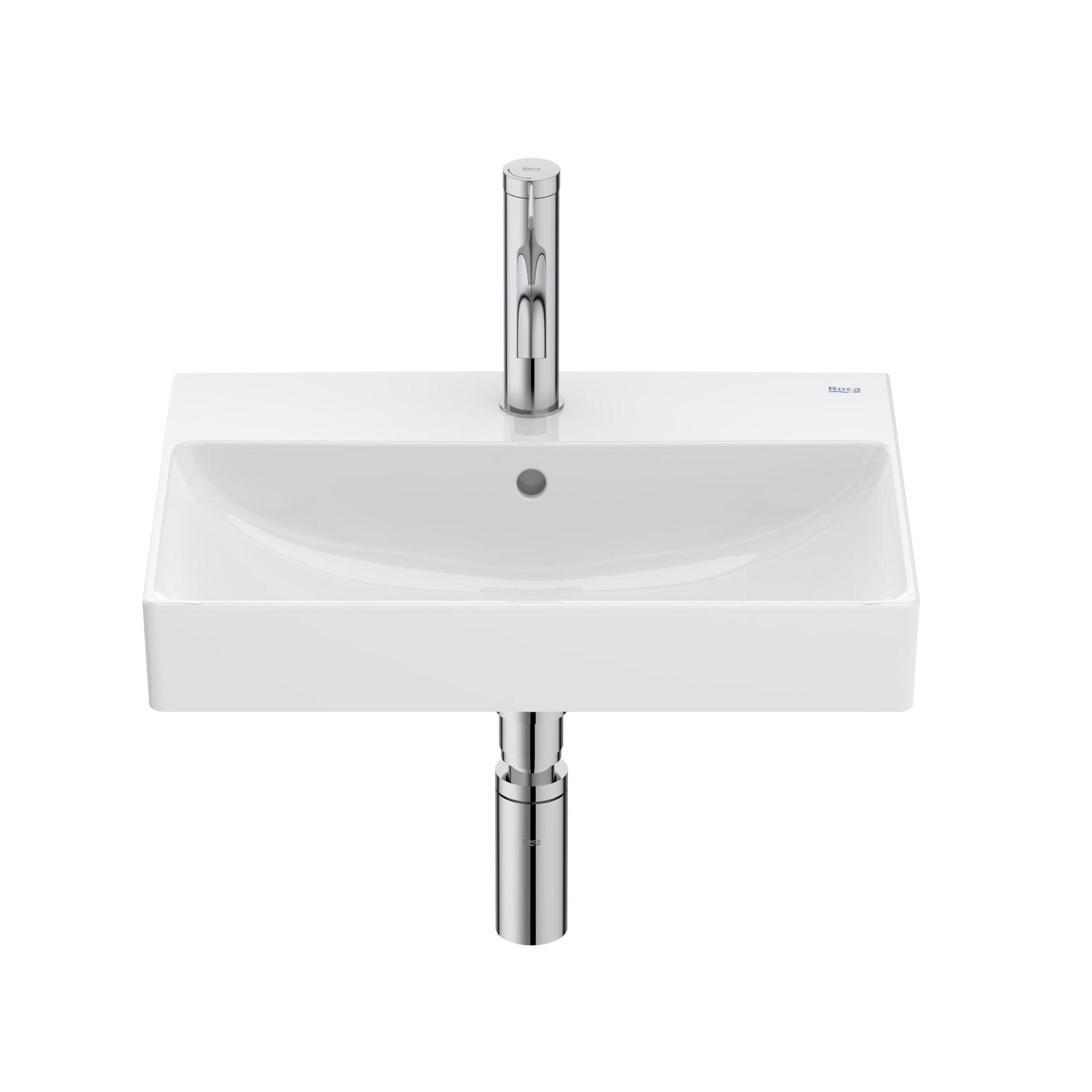Roca Ona White Fineceramic® umivaonik (lavabo) 50x36x8 konzolni sa rupom za bateriju i prelivom A32768E000