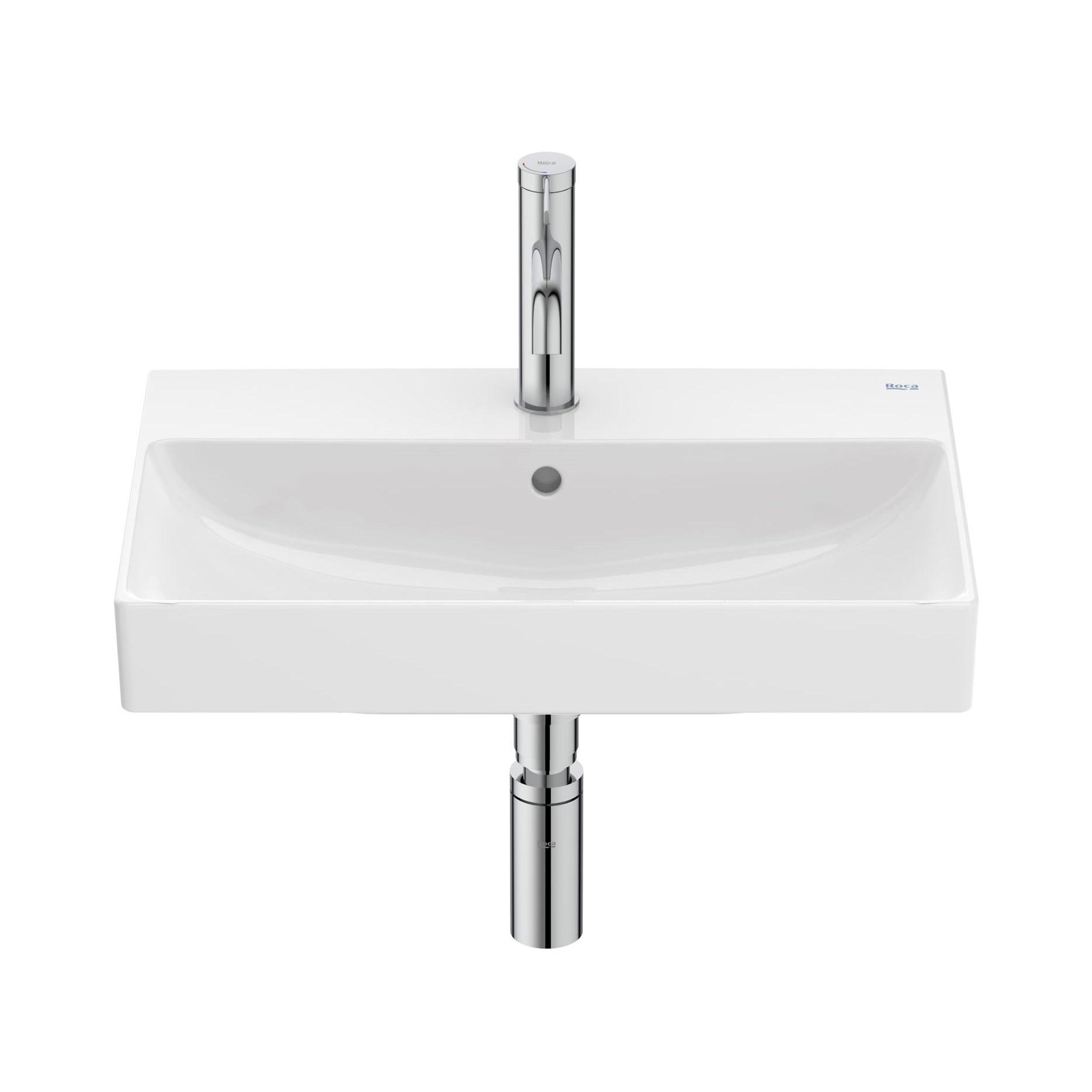 Roca Ona White Fineceramic® umivaonik (lavabo) 55x46x8 konzolni sa rupom za bateriju i prelivom A327685000